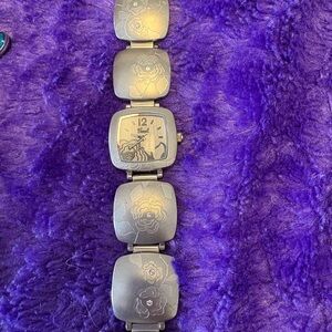 Fossil Silver Floral Engraved Watch